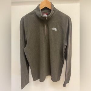 The North Face Gray Fleece Quarter Zip Pullover Jacket Cozy Outdoor Top Size M